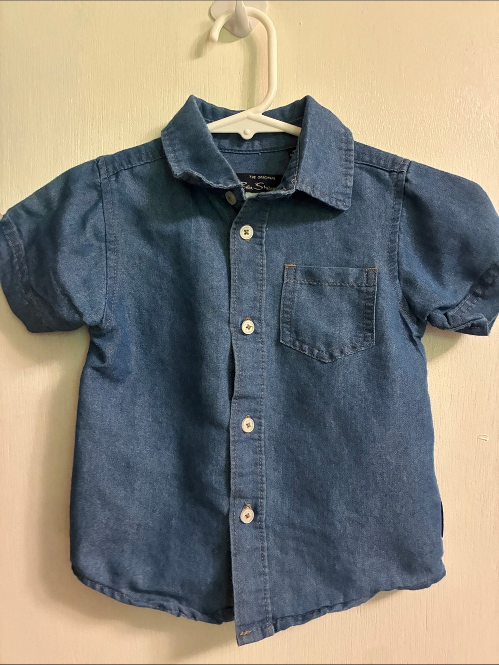 Ben Sherman Blue Short Sleeve Button-Down Shirt for Kids